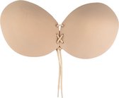 Bye Bra Round Lace-It Plak Beha, Zelfklevende Bh, Push-Up Bh, Plak BH vetersluiting, Strapless En Backless Bh, Beige, B