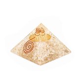 Orgone Piramide Bergkristal met Flower of Life (70 mm)