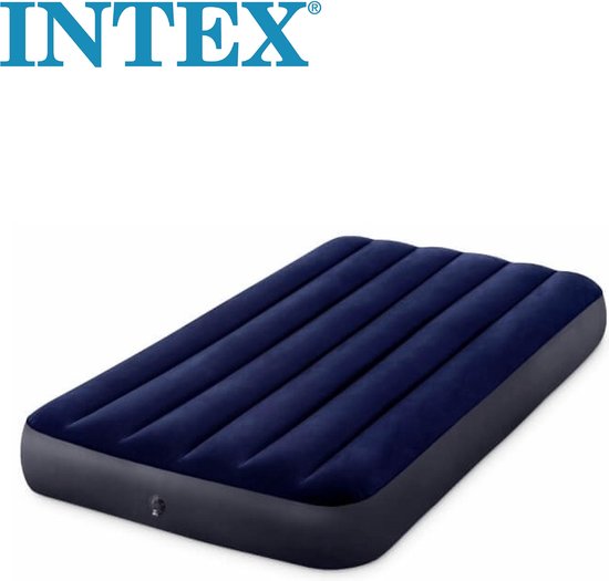 Intex luchtbed -1-persoons - 191 99 x 25 - Blauw - luchtmatras - opblaasbaar bed | bol.com