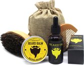 Luxe Baard verzorging set - Baardset – kam - olie - baardbalsem - 100% BIOLOGISCH - Natuurlijke Baardverzorging - Geschenkset voor mannen | Verjaardag | Vaderdag | Kerst