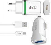 Durata AC Adapter Smart Mini oplader + MicroUSB kabel + Autolader 1A White DR-A3001