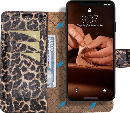 Voorwaarde stok stoomboot Bouletta Uitneembare leder BookCase hoesje iPhone 11 - Smooth Leopard |  bol.com
