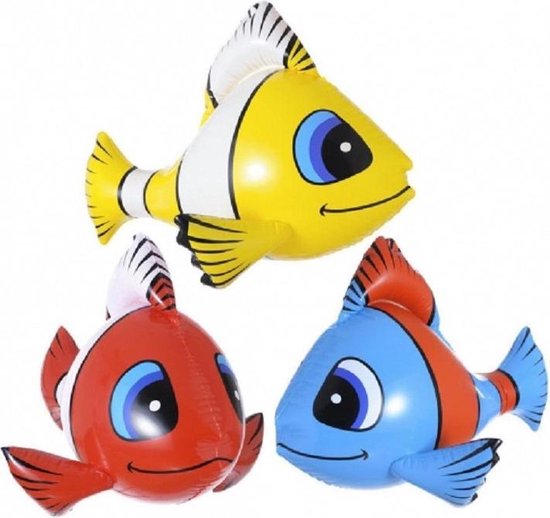 Pakket van 2x stuks opblaasbare tropische vissen van 60 cm - Voor in bad, strand of ter decoratie