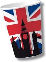 30x stuks Groot Brittanie wegwerp bekers/bekertjes - Union Jack print - Feestartikelen/versiering