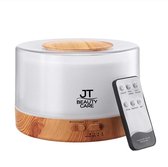 JT Beauty Care Hout Led Lamp Aroma Diffuser Luchtbevochtiger Aromatherapie & Nachtlamp - Humidifier - 7 Kleuren - 120 ml - Aromatherapie - Vernevelaar - Voor Etherische Olie