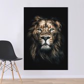 Canvas Schilderij Dark Lion | 60 x 90 cm | PosterGuru