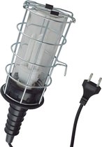 WERK/LOOPLAMP E27 MET 5M SNOER MET STEKKER IP44 INCL. SPAARLAMP 20W