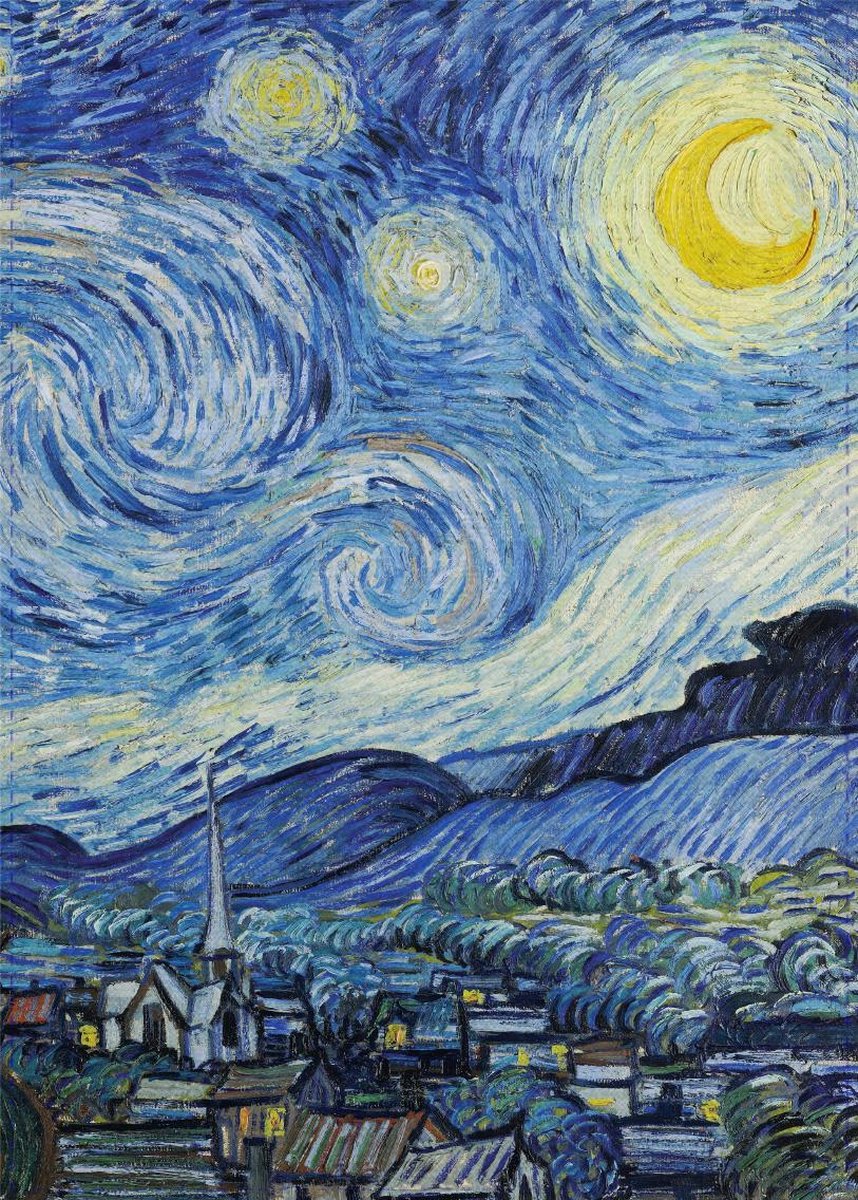 Theedoek Van Gogh Sterrennacht 50 x 70 cm