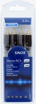 Sinox 2m RCA 2m 2 x RCA 2 x RCA Grijs audio kabel