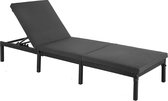 MIRA Home - Ligbed - Ligstoel - Met matras en verstelbare rugleuning - Tuin - Zomer - Grijs - 59x198x28