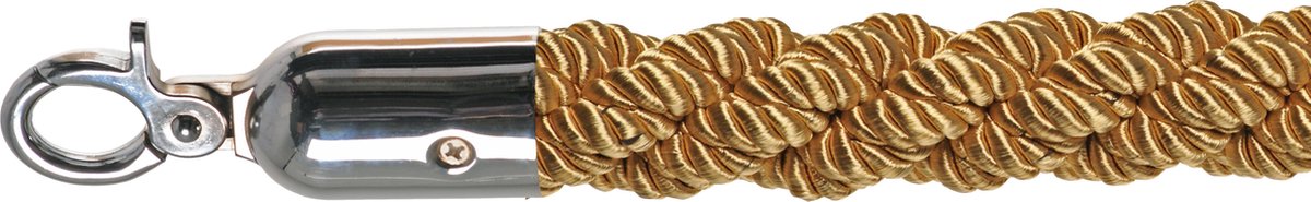 Afzetkoord - Sluiting: zilver (RVS) - Luxe koord: goud