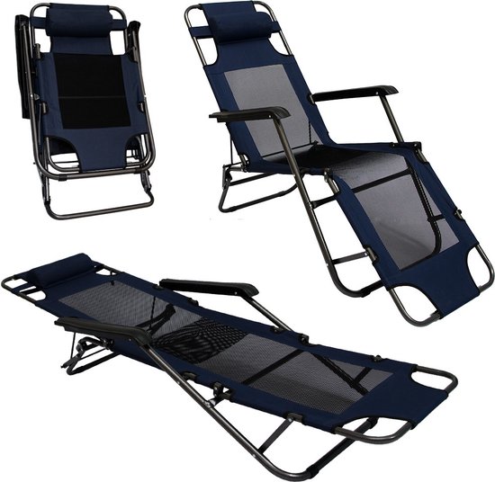 Ligstoel 180x60cm - opvouwbaar Campingstoel Ligbed Strandstoel Tuinstoel  vouwligstoel... | bol.com