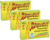 Superman Extra Sterk Klevende Vliegen Plakstrips (12 stuks) - Plakstrip voor Vliegen / Muggen / Motten / Fruitvliegjes / Insecten