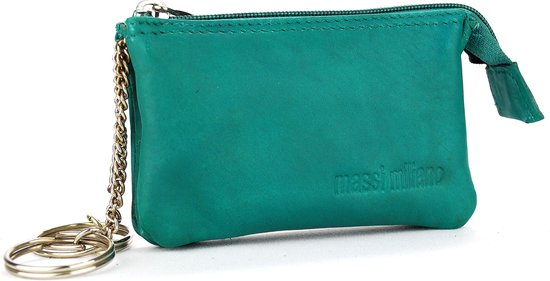 Massi Miliano Sleutelportemonnee Unisex Nappa Leer Aqua - (RS-503-77) -