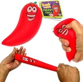 Rode Peper stressbal - Fidget Toysk knijpbal - 3 stuks - Voordeelbundel