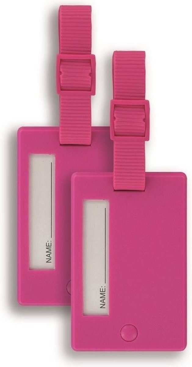 Bol.com 4-Travel - Kofferlabel - 2 Stuks - Roze aanbieding