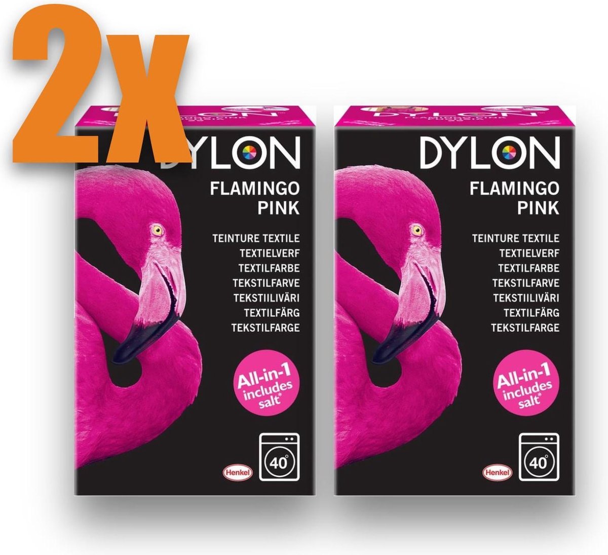 Dylon Textielverf Set - Flamingo Pink - 2x 350 g | bol