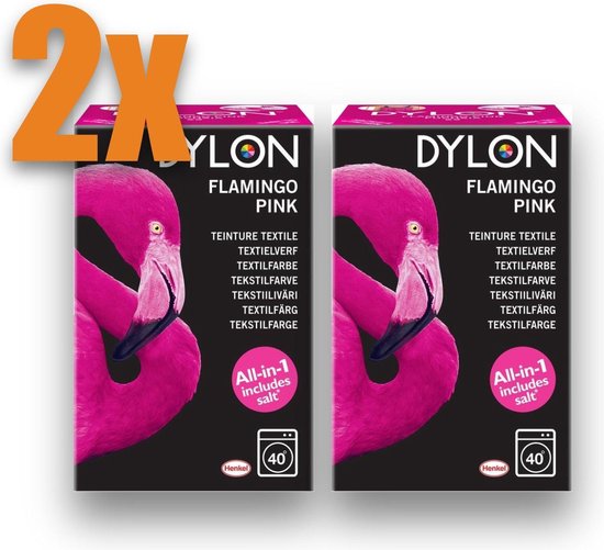 Peinture textile Dylon fuchsia Pink Flamingo 350g tout-en-un (sel