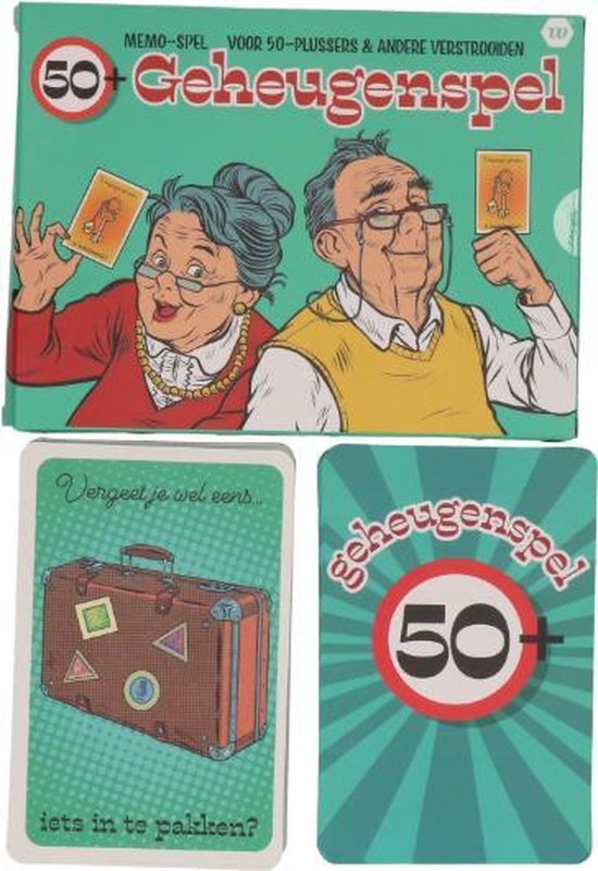 Geheugenspel 50+ - Memo-spel - Kaartspel voor 50-plussers - Cadeau ''Abraham''