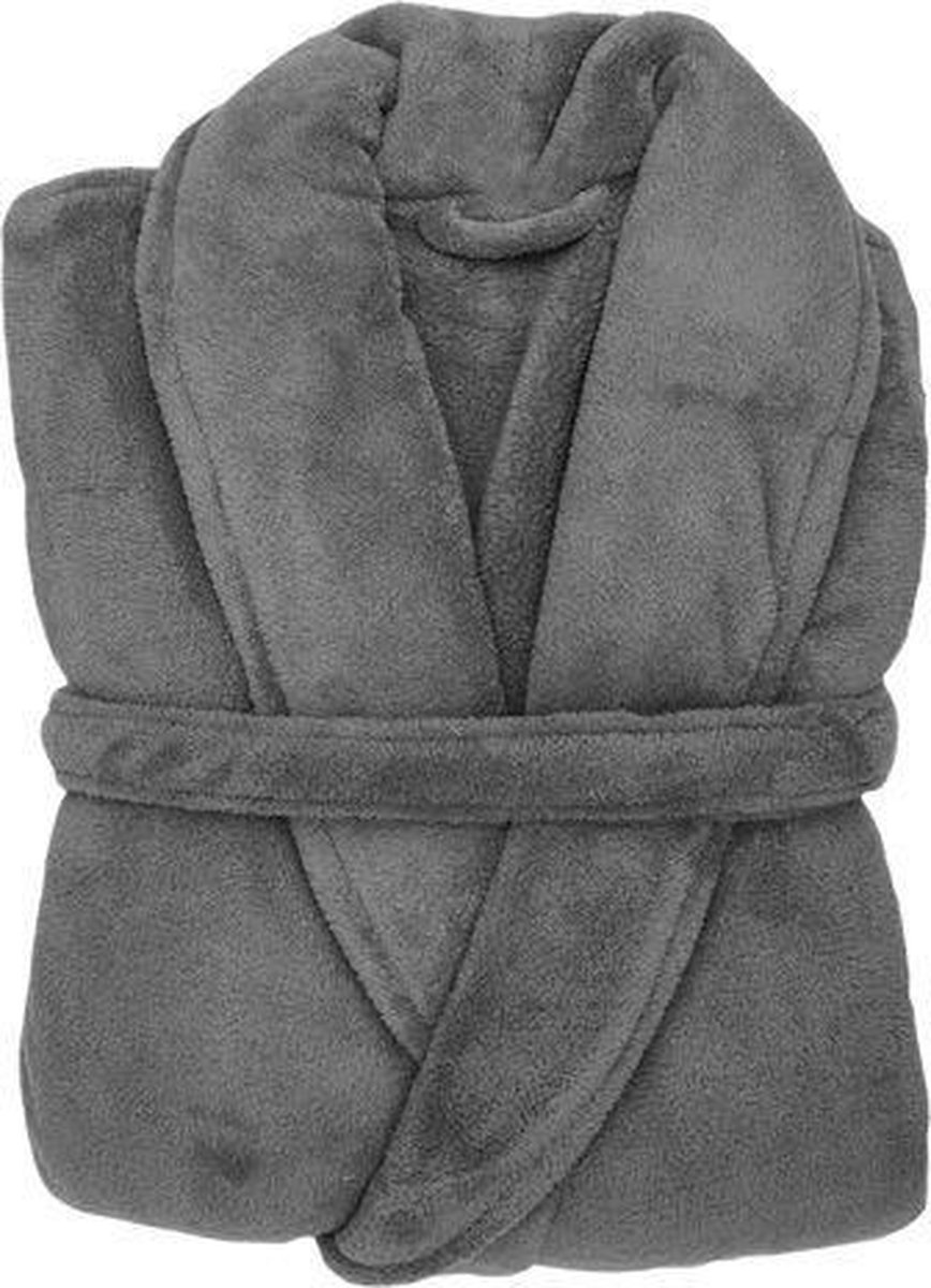 Gusta Fleece Badjas Donkergrijs