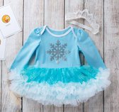 2 in 1 set Cakesmash outfit Blue Frozen Princess - First Birthday outfit - Eerste verjaardag - Een jaar tutu dress - Babykleding - Leuke cadeau 1 jaar - Photoshoot jurk set - Blauwe Princess