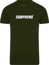 Subprime - Heren Tee SS Shirt Basic Army - Groen - Maat M