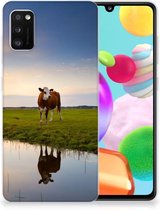 GSM Hoesje Geschikt voor Samsung Galaxy A41 Backcase TPU Siliconen Hoesje Koe