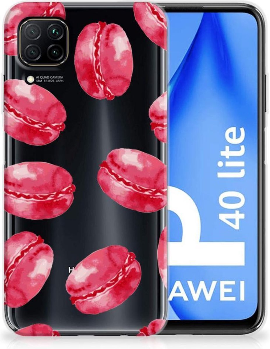 Huawei P40 Lite Siliconen Case Pink Macarons