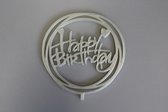 Taart topper happy birthday - taarttopper verjaardag herbruikbaar