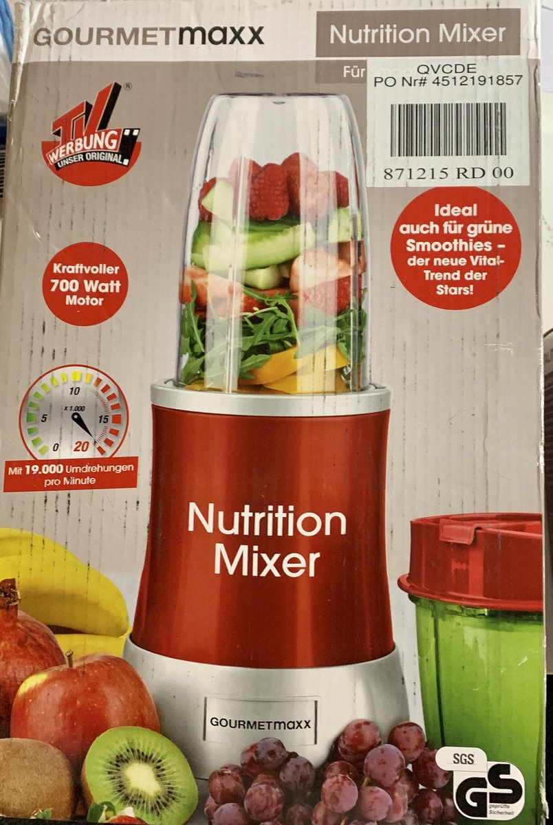 Gourmetmaxx Nutrition Mixer voor Smoothies - Rood - 700 wat | bol.com