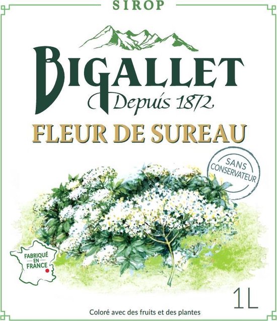 Sirop de Fleur de Sureau - Bigallet - 1 litre