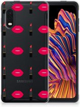 Telefoon Hoesje Geschikt voor Samsung Xcover Pro Silicone Hoesje Doorzichtig Lipstick Kiss