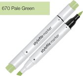 Stylefile Marker Brush - Pale Green - Hoge kwaliteit twin tip marker met brushpunt