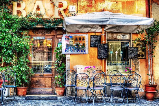 JJ-Art | Cocktail café bar restaurant avec terrasse à Rome Italie dans les  Fine Art |... | bol.com