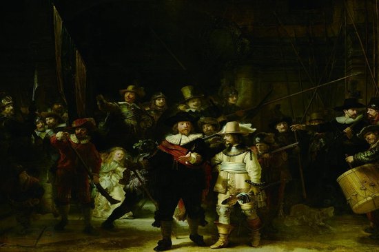 Glasschilderij Nachtwacht - schilderij - Rembrandt - Foto print op glas - 120x80 - schilderijen woonkamer slaapkamer - muurdecoratie