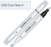 Stylefile Marker Brush - Cool Grey 0 - Marqueur double pointe de haute qualité avec pointe pinceau