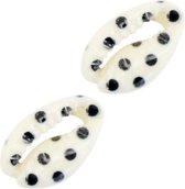 Kauri schelp kraaltjes -5 stuks - black white dots