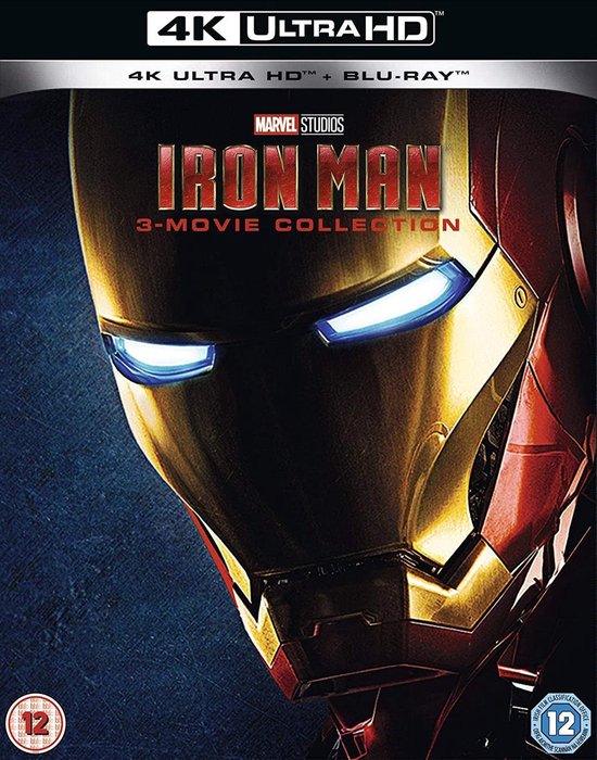 4K Ultra HD Iron Man 3-filmcollectie, met de helm van Iron Man.