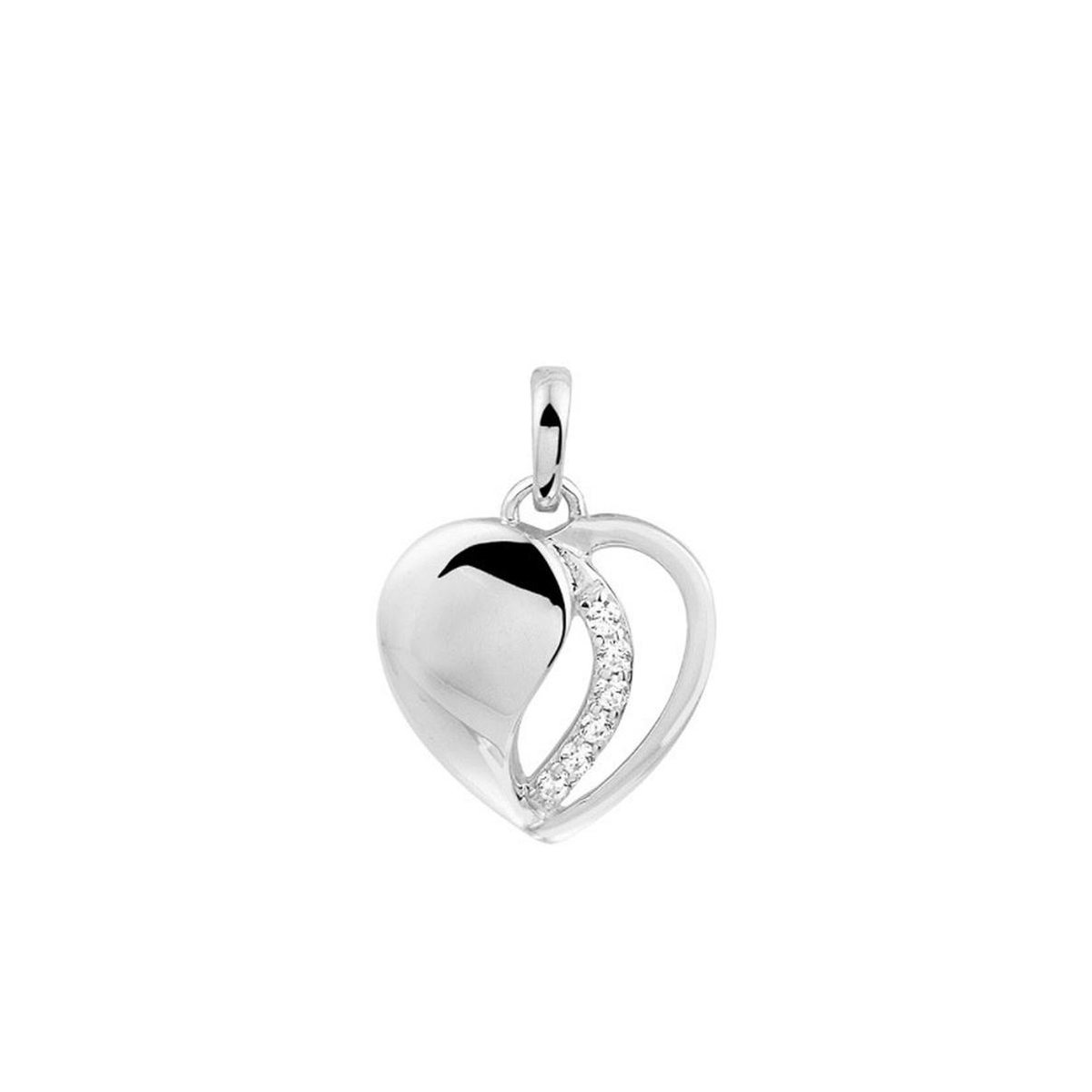 YO&NO - Hanger - Zilver - Hart - Zirkonia - 12,5mm -12,5mm - Sieraden vrouw - Gerhodineerd - Zilver 925
