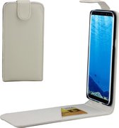 Voor Galaxy S8 + / G955 verticale flip lederen tas met kaartsleuf (wit)
