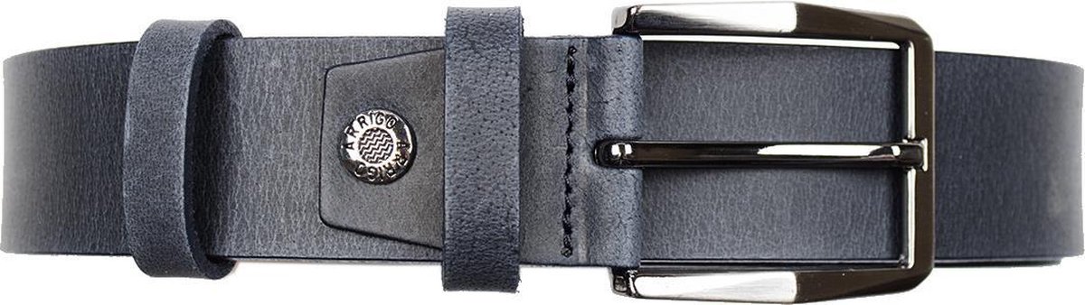 Timberland Look Donkerblauwe Leren Riem Van 3,5 cm Breed – Dames Riem Of Heren Riem – 110 cm (Taillemaat 90 cm)