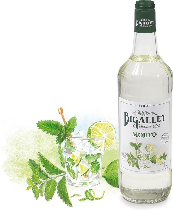 schieten dichtbij het spoor Bigallet Mojito (alcoholvrije) sodamaker limonadesiroop - 1000 ml | bol.com