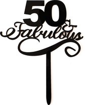 Cake - Taart Topper 50 jaar Zwart. Taartdecoratie. Tasty Me.