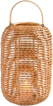 Lucy's Living Luxe Handgemaakte lantaarn SAINT kokosvezel – ø30 x 45 cm - kaarsenhouder – waxinelicht houder - windlicht - decoratie - naturel – tuindecoratie – relief