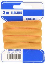 gekleurd blauwe kaart elastiek 3 meter 10 mm breed, kookecht, oranje