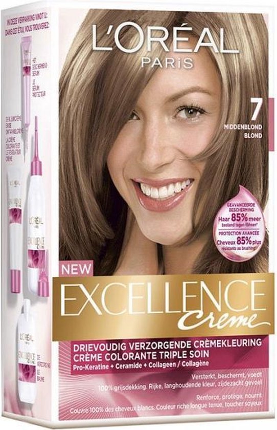 Tussen Extreem belangrijk baard L`Oréal Excellence Creme 7 Middenblond - Haarverf | bol.com