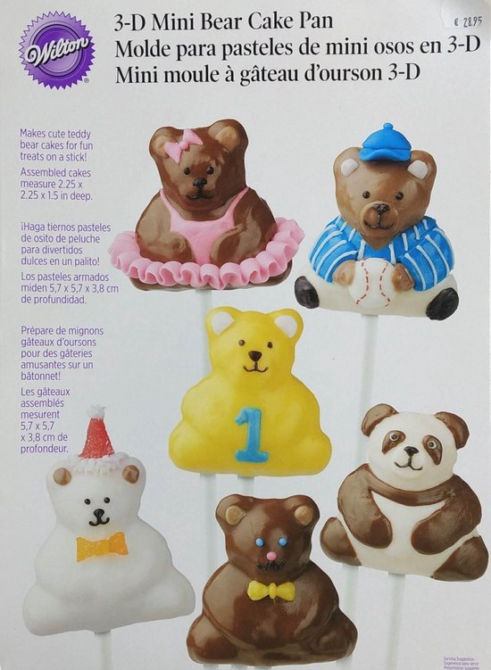 beeld Pelagisch perzik Wilton 3D Mini Bear Cake Pan - mini beren bakvorm | bol.com
