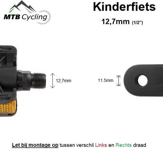 1/2 inch Kinderfiets pedalen - Anti slip - Trappers voor kinder fiets met  reflector -... | bol.com