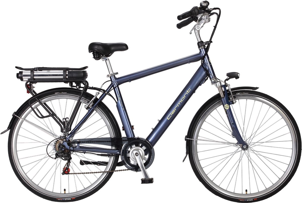 MBM CLERMONT Elektrische Fiets Heren 48 Cm 6 Speed Grijs - Blauw - 26 Inch