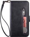 Portemonnee zwart wallet book-case rits hoesje Huawei P40 Lite